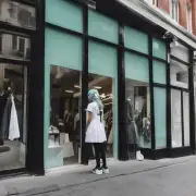 这位有着重灰绿色头发穿黑色裙子和白色衬衫的女生站在街角正在观察一个商店橱窗里的衣服?