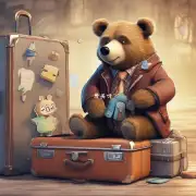 拉着行李箱去旅行的卡通小熊在什么情况下会掉眼泪?